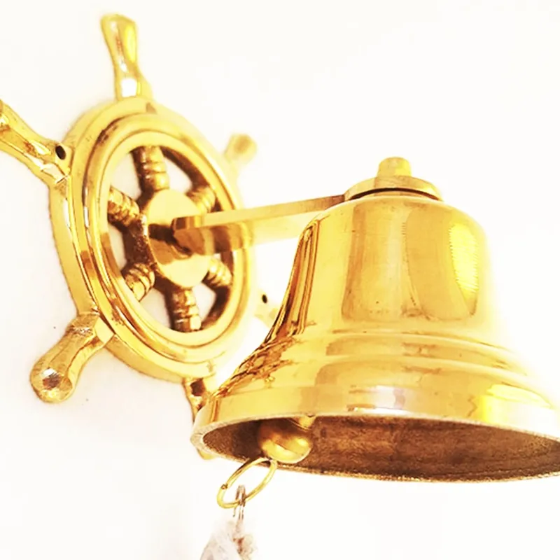 Bronze bell with stand, rudder, steering wheel