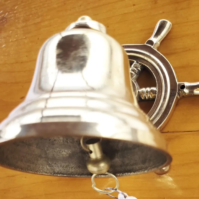 Bronze bell with stand, rudder, steering wheel
