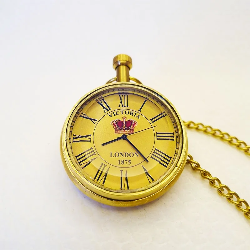 Bronze clock with retro design in a wooden box
