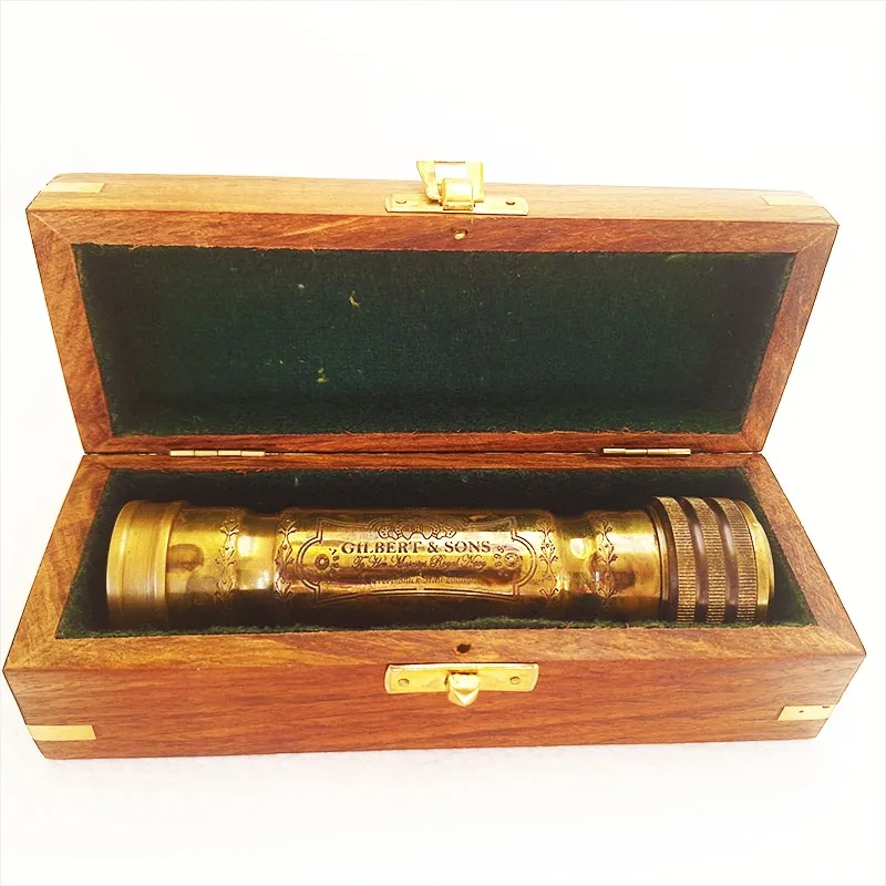 Bronze kaleidoscope in a wooden box
