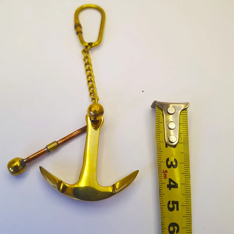 Bronze and copper key ring with anchor