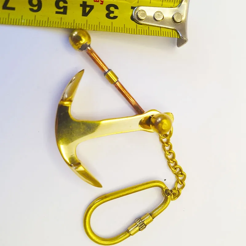 Bronze and copper key ring with anchor