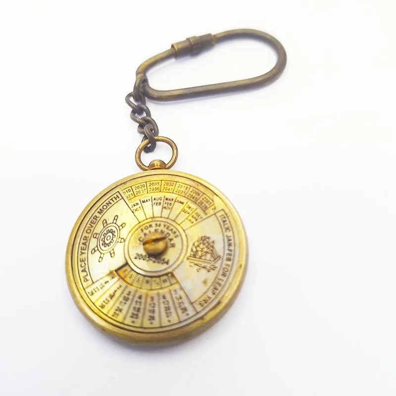 Bronze key chains with perpetual calendar