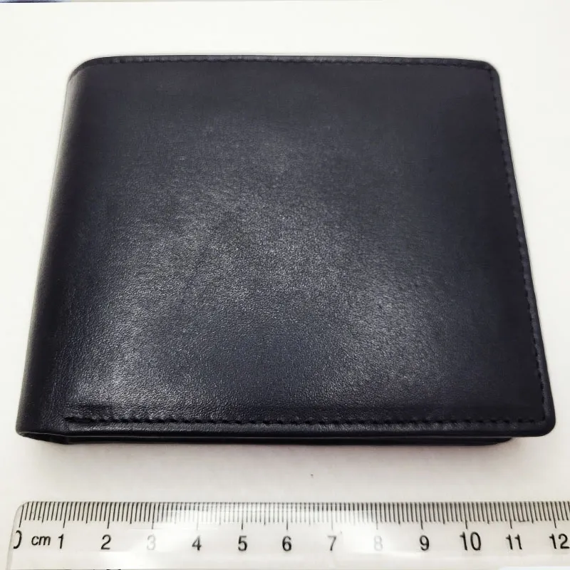 Genuine Leather Wallet for Men – Slim Bifold Wallet with Coin Pocket, Handmade Calf Leather Wallet, Classic Minimalist Design. Model 10