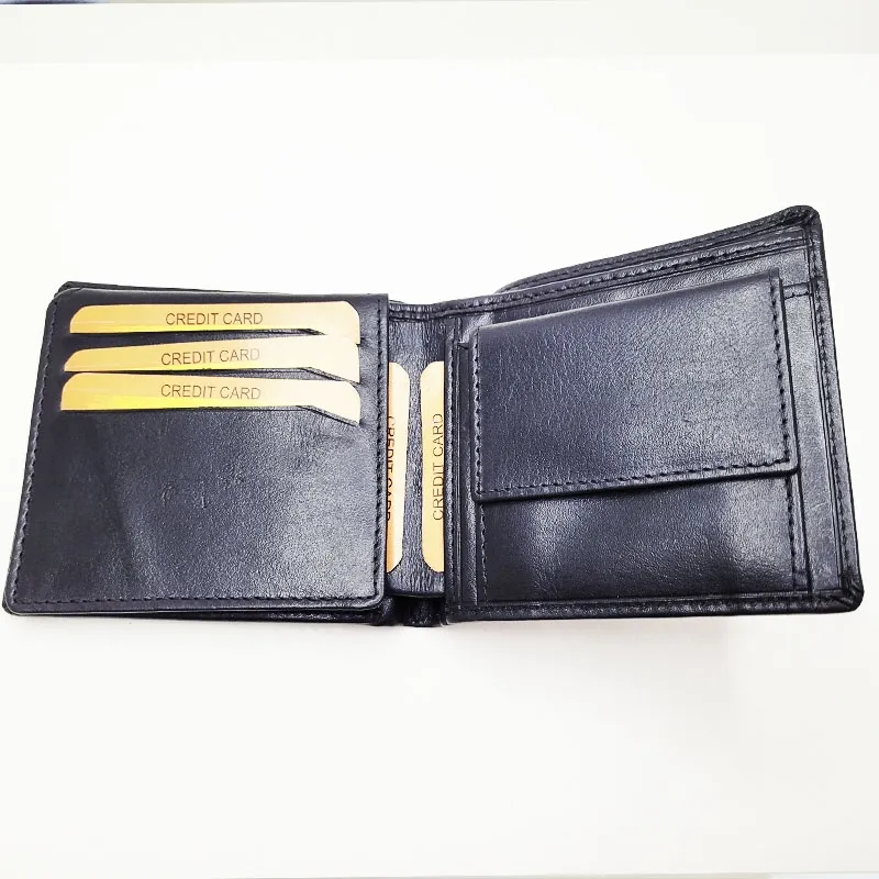 Genuine Leather Wallet for Men – Slim Bifold Wallet with Coin Pocket, Handmade Calf Leather Wallet, Classic Minimalist Design. Model 10