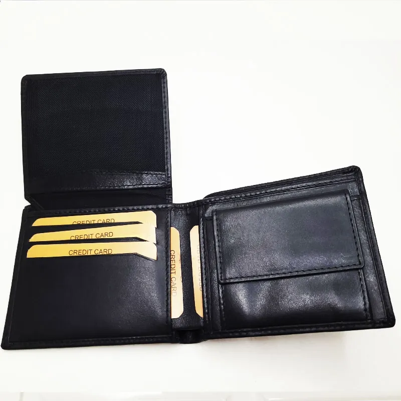 Genuine Leather Wallet for Men – Slim Bifold Wallet with Coin Pocket, Handmade Calf Leather Wallet, Classic Minimalist Design. Model 10