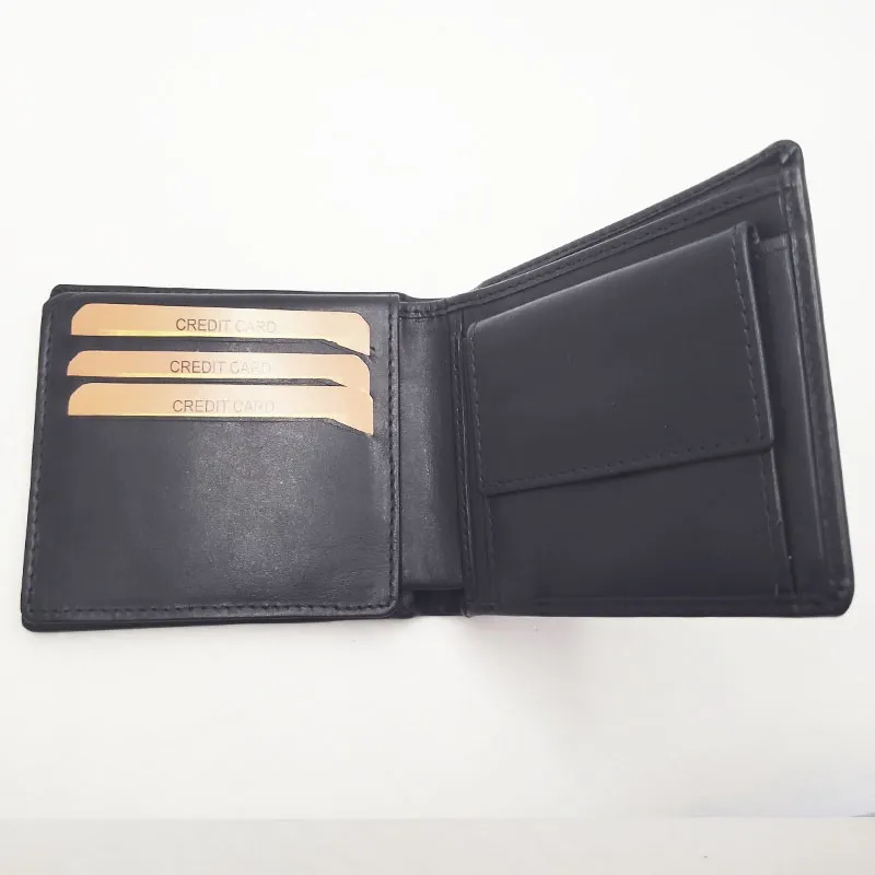Genuine Leather Wallet for Men – Slim Bifold Wallet with Coin Pocket, Handmade Calf Leather Wallet, Classic Minimalist Design. Model 2