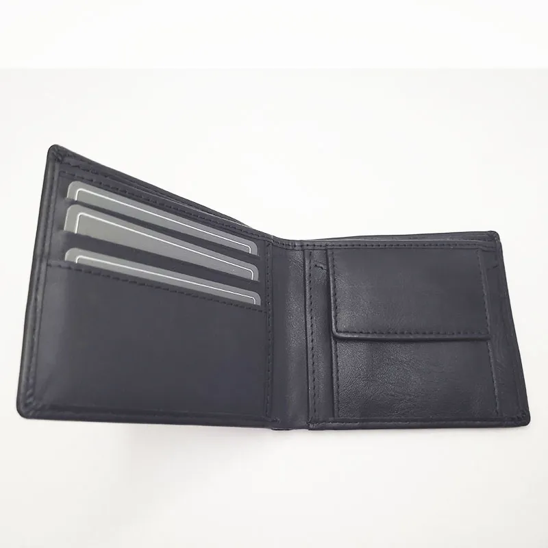 Genuine Leather Wallet for Men – Slim Bifold Wallet with Coin Pocket, Handmade Calf Leather Wallet, Classic Minimalist Design. Мodel 1