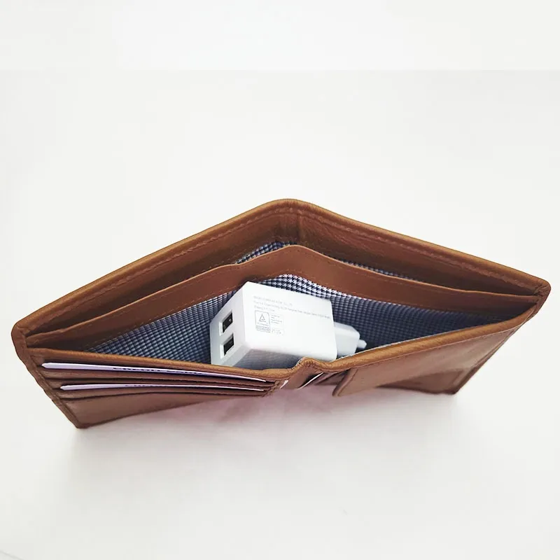 Genuine Leather Wallet for Men – Slim Bifold Wallet with Coin Pocket, Handmade Calf Leather Wallet, Classic Minimalist Design. Model 3
