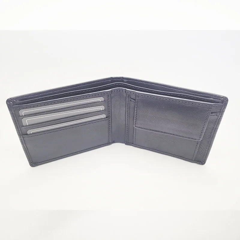 Genuine Leather Wallet for Men – Slim Bifold Wallet with Coin Pocket, Handmade Calf Leather Wallet, Classic Minimalist Design. Мodel 1