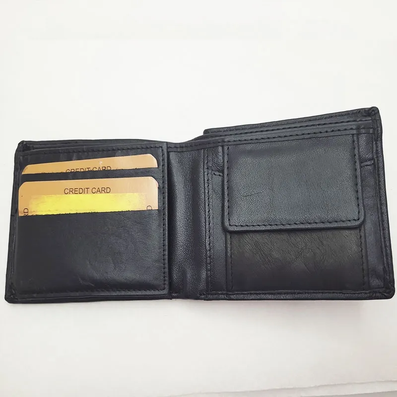 Genuine Leather Wallet for Men – Slim Bifold Wallet with Coin Pocket, Handmade Calf Leather Wallet, Classic Minimalist Design. Model 4.