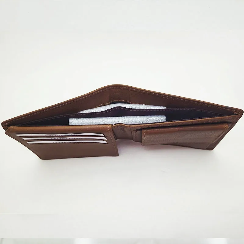 Genuine Leather Wallet for Men – Slim Bifold Wallet with Coin Pocket, Handmade Calf Leather Wallet, Classic Minimalist Design. Model 5