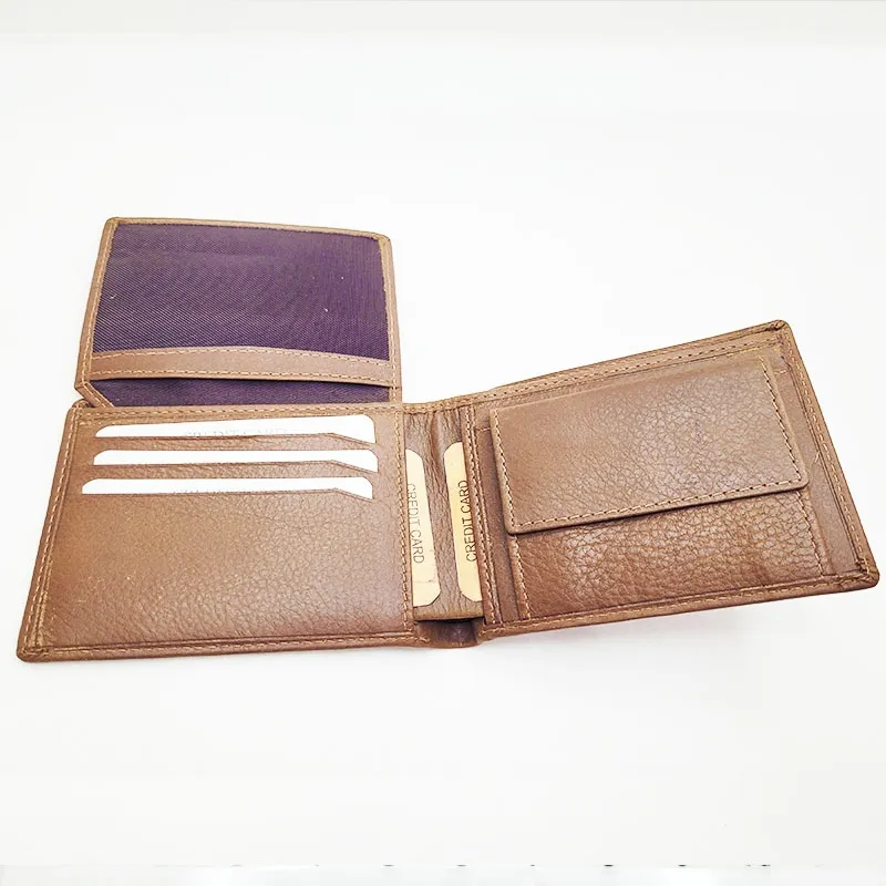 Genuine Leather Wallet for Men – Slim Bifold Wallet with Coin Pocket, Handmade Calf Leather Wallet, Classic Minimalist Design.Model 7