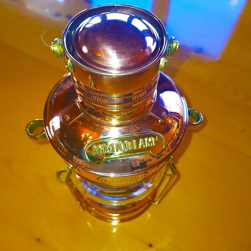 Retro copper lantern with design