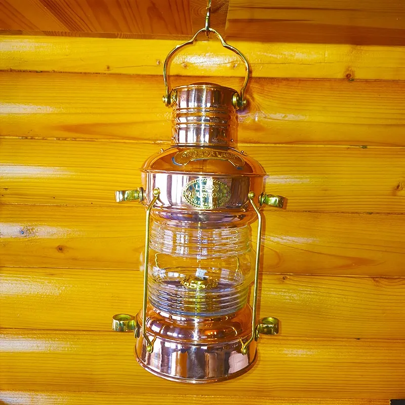 Retro copper lantern with design