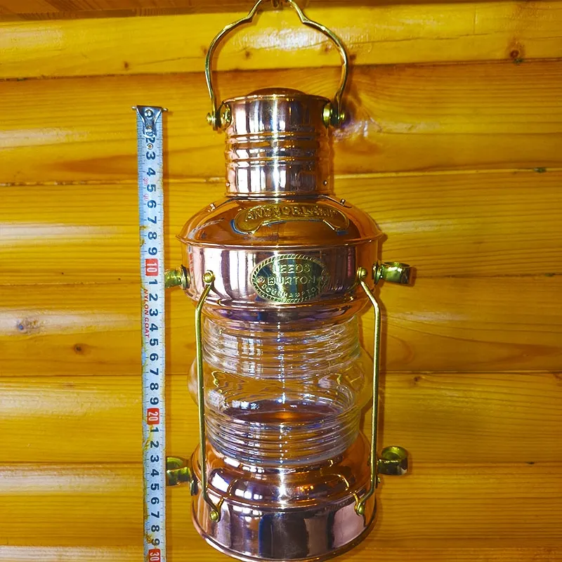 Retro copper lantern with design