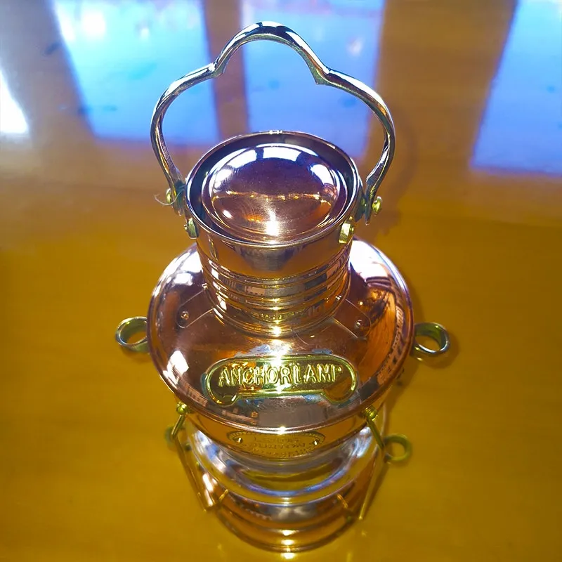Retro copper lantern with design