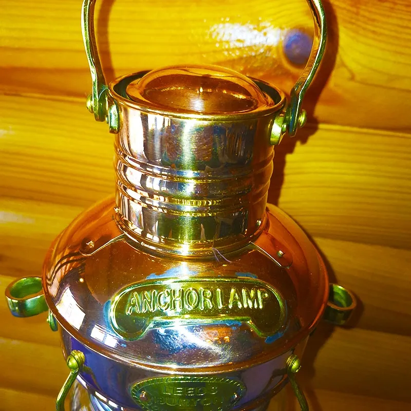 Retro copper lantern with design